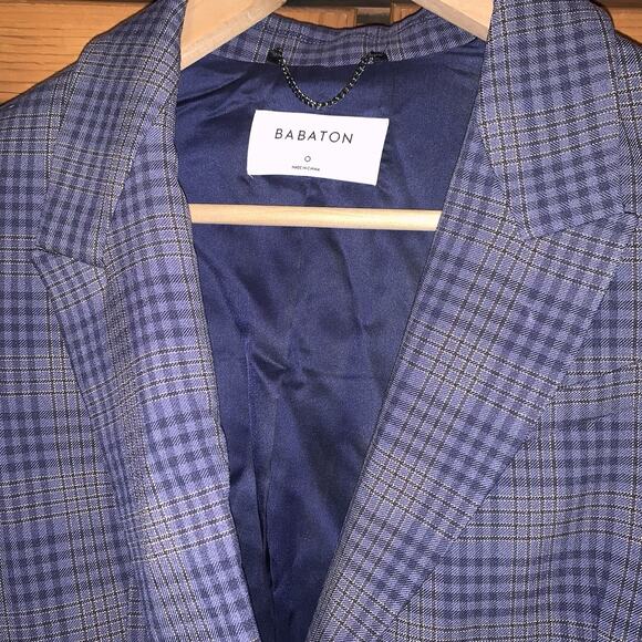 Aritzia Babaton Samuel blue gray double-breasted plaid blazer - Picture 8 of 10